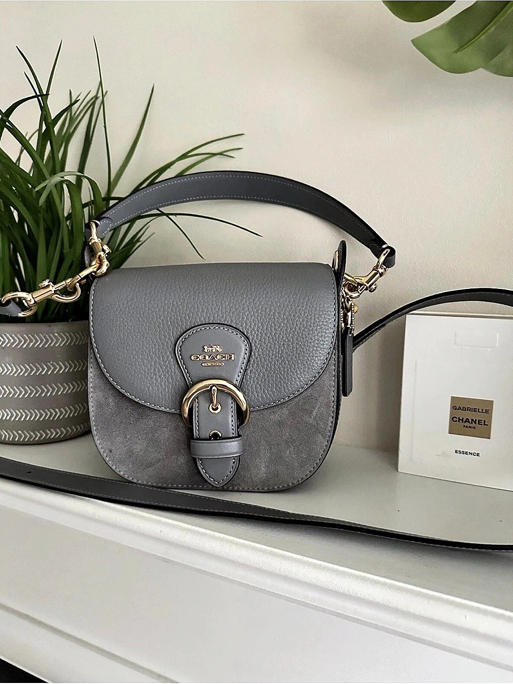 Coach Kleo Shoulder Bag 17 Gray Crossbody Bag Like New